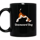Funny yoga pose meditation animals downward dog coffee Mug_Black