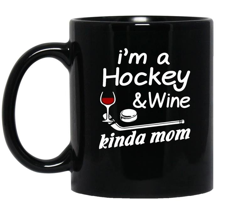 Hockey mom wine coffee Mug_Black