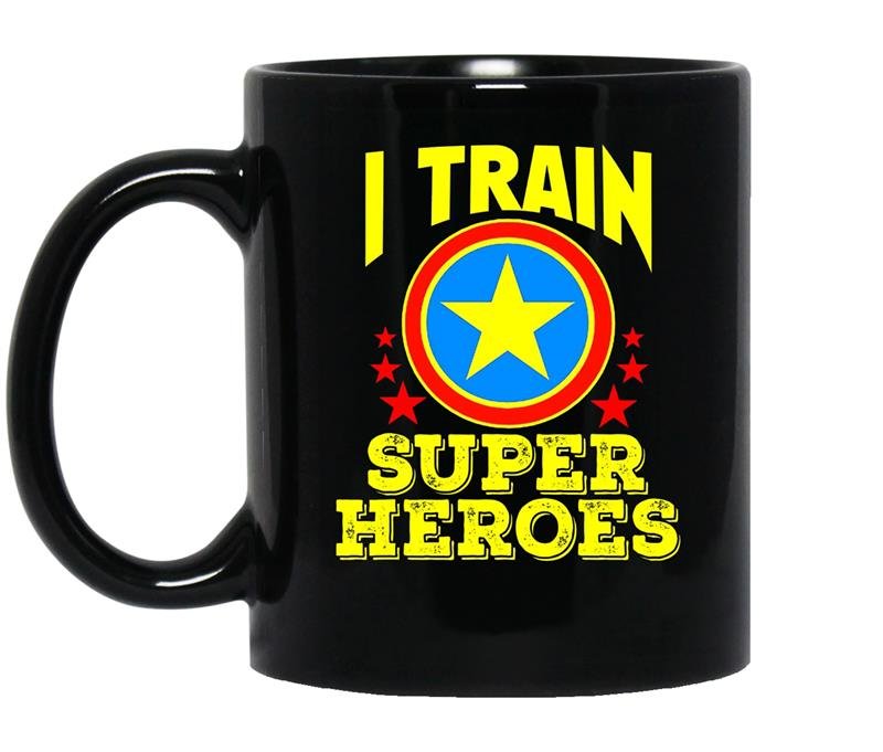 I train super heroes for awesome teachers coffee Mug_Black
