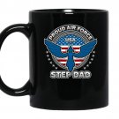 Mens proud air force step dad military airman pride coffee Mug_Black