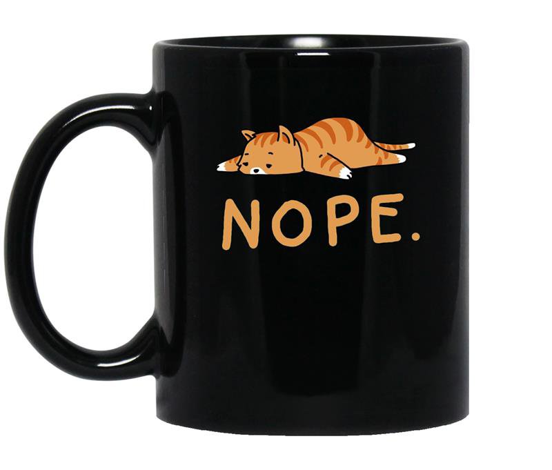 Nope not today funny lazy cat coffee Mug_Black