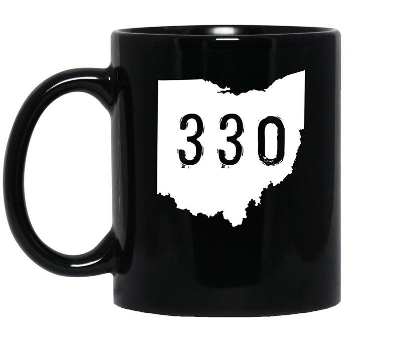 Ohio 330 area code akron oh graphic coffee Mug_Black