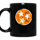 Orange white tennessee flag vintage grunge graphic coffee Mug_Black