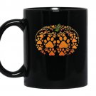 Paw print pumpkin halloween coffee Mug_Black