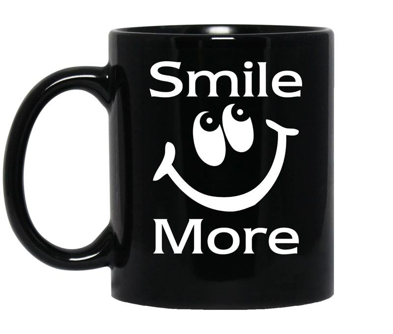 Smile more funny coffee Mug_Black