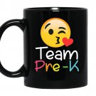 Team pre k teacher emoji hearts love back to school coffee Mug_Black