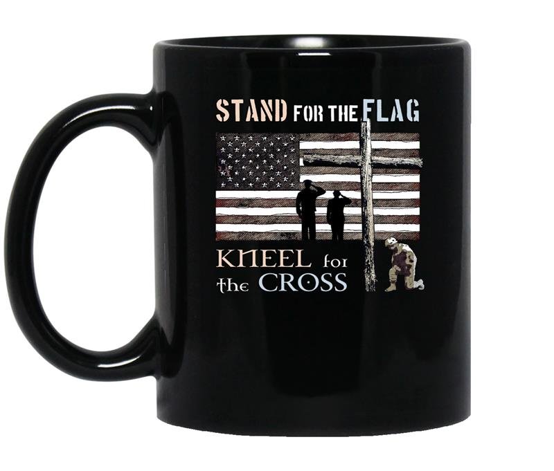 Veterans day stand for the flag kneel for the cross coffee Mug_Black