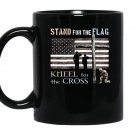 Veterans day stand for the flag kneel for the cross coffee Mug_Black
