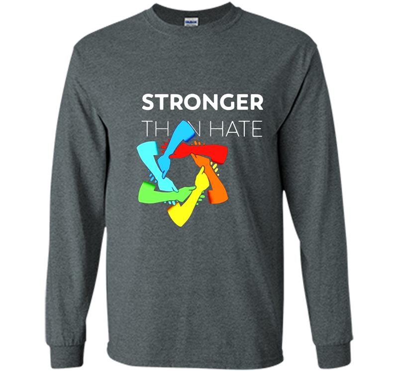 Stronger than hate iconic pittsburgh steelers logo jewish star Long Sleeve
