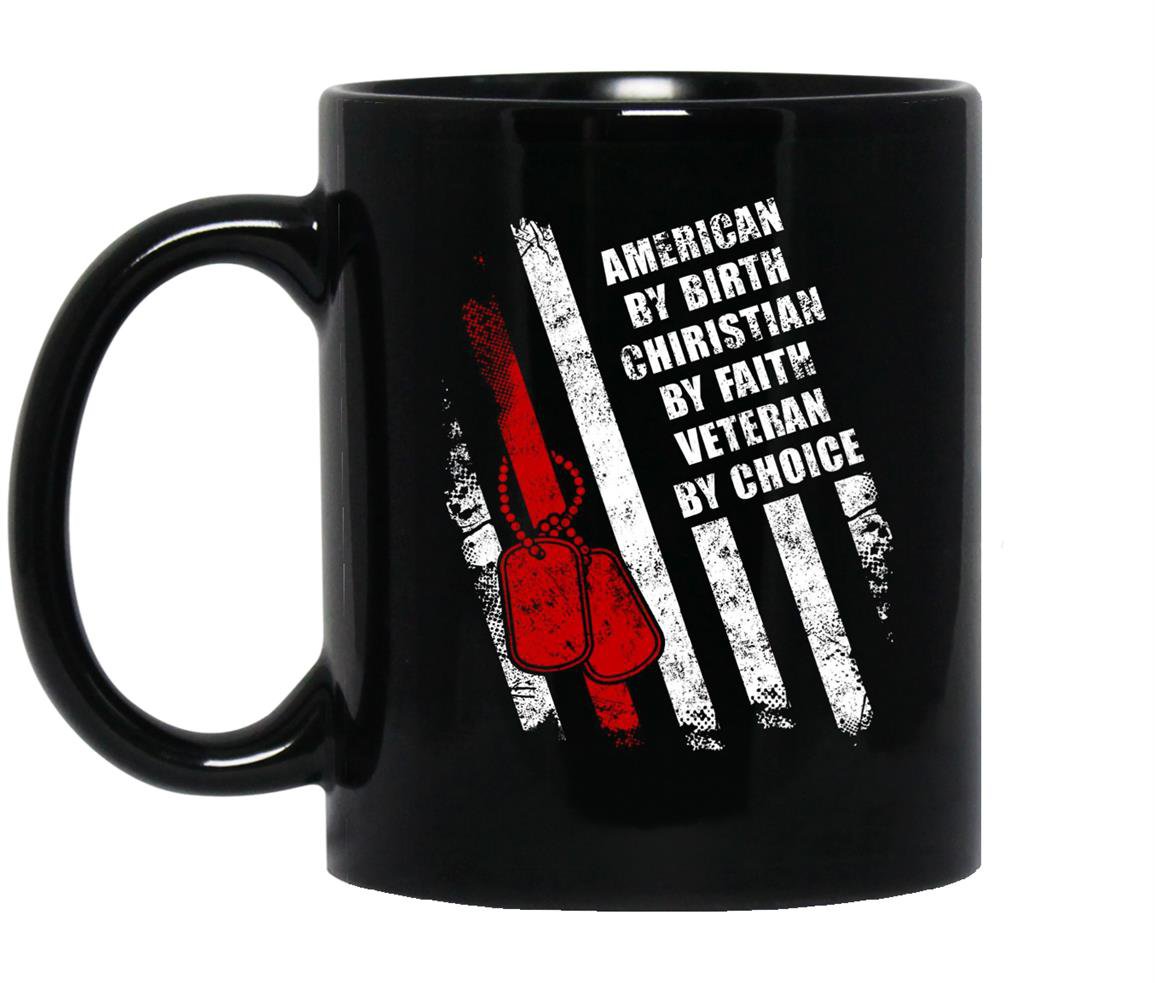 American by birth christian by faith veteran Mug Black