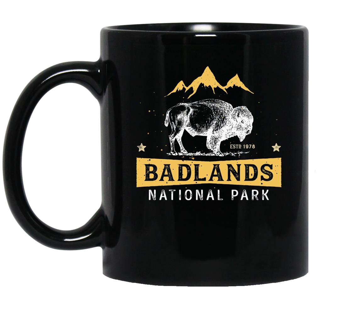 Badlandsnational park buffalo bison south dakota Mug Black