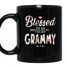 Blessed to be called grammyflower style Mug Black