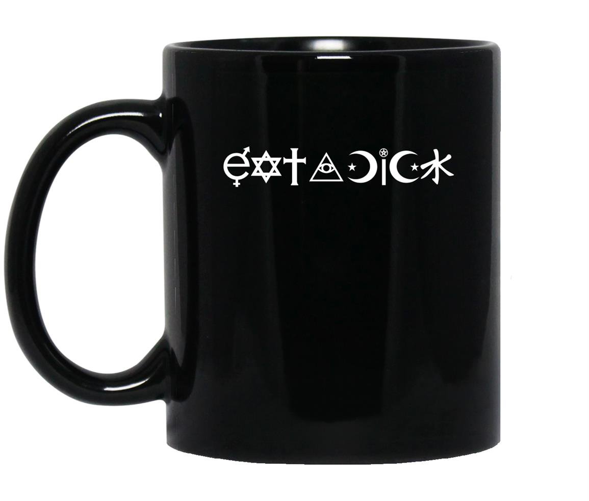 Eat a dick coexist parodywhite text Mug Black