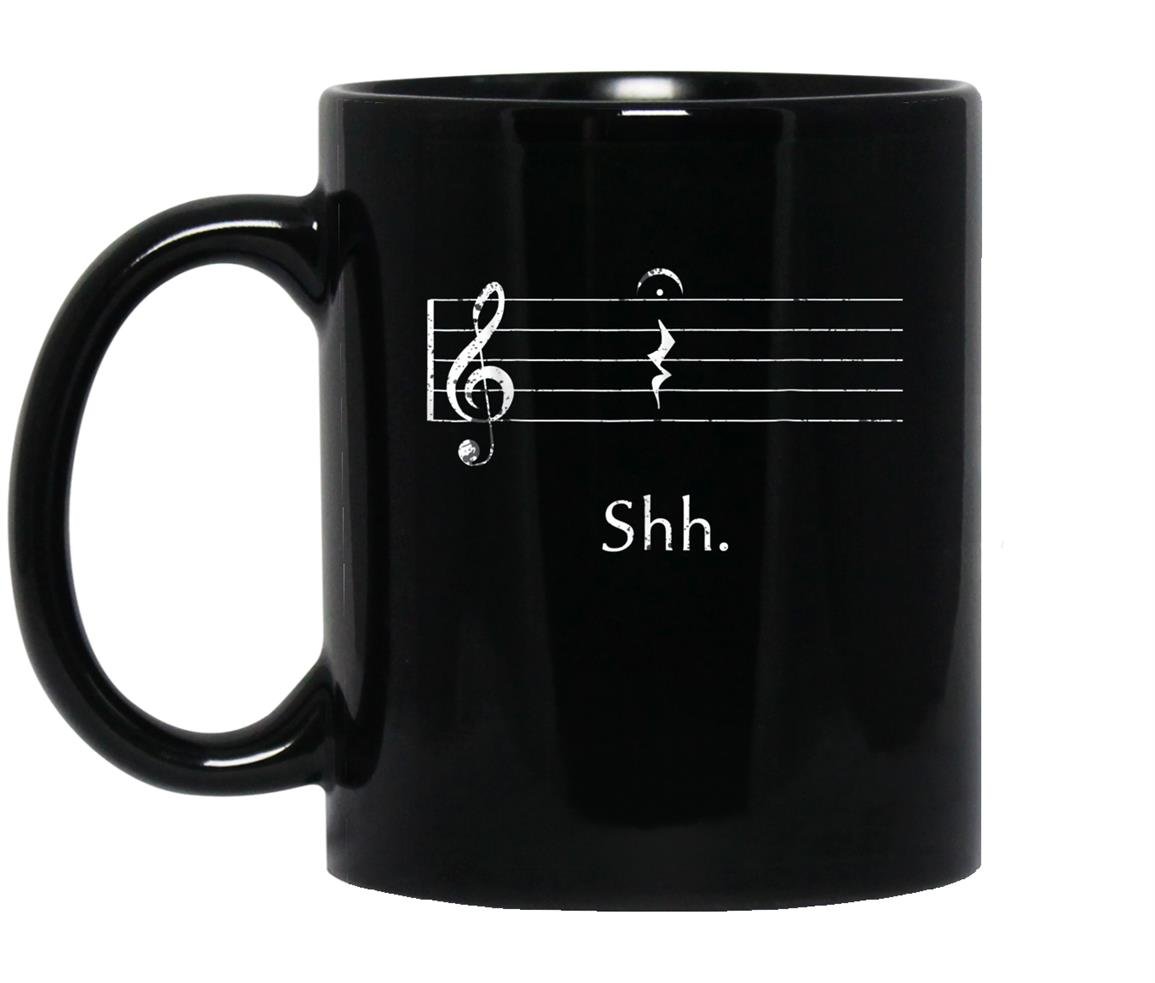 Funny musicshh quarter rest and fermata Mug Black
