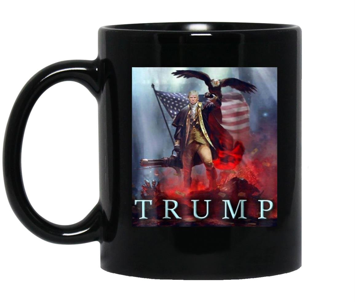 Funny president trump patriotic eagle party Mug Black