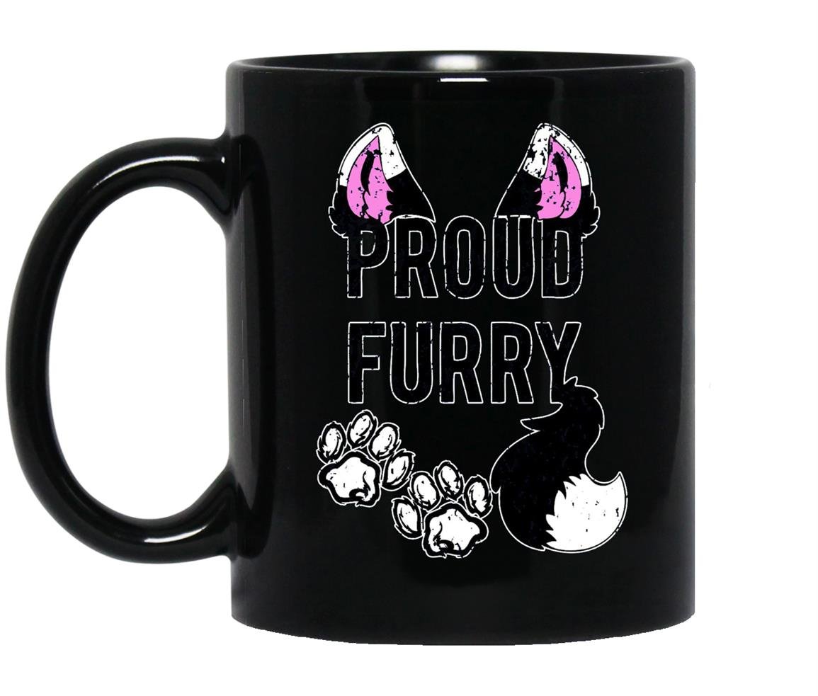 Furryswea proud furry tail and ears sweater Mug Black
