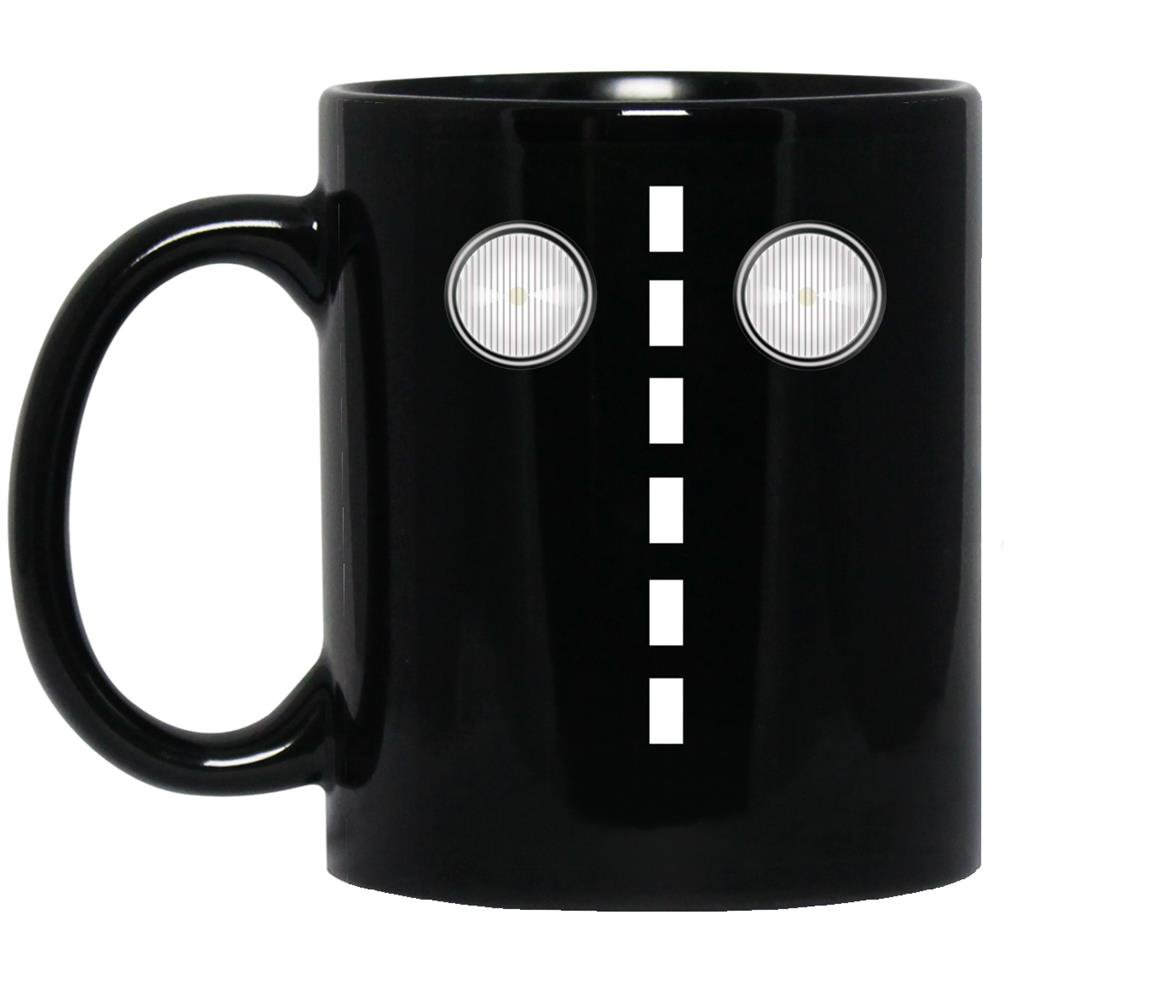 Headlights with road markings funny halloween costume Mug Black