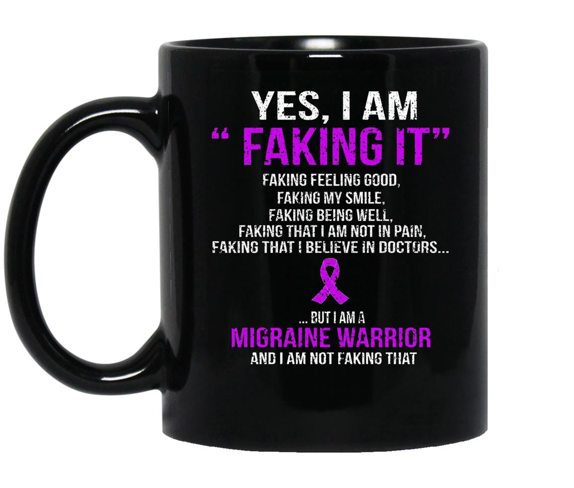 I am a migraine warrior Mug Black