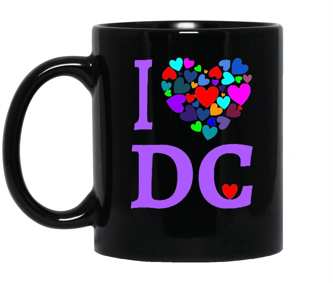 I love dc heart design washington dc gift Mug Black