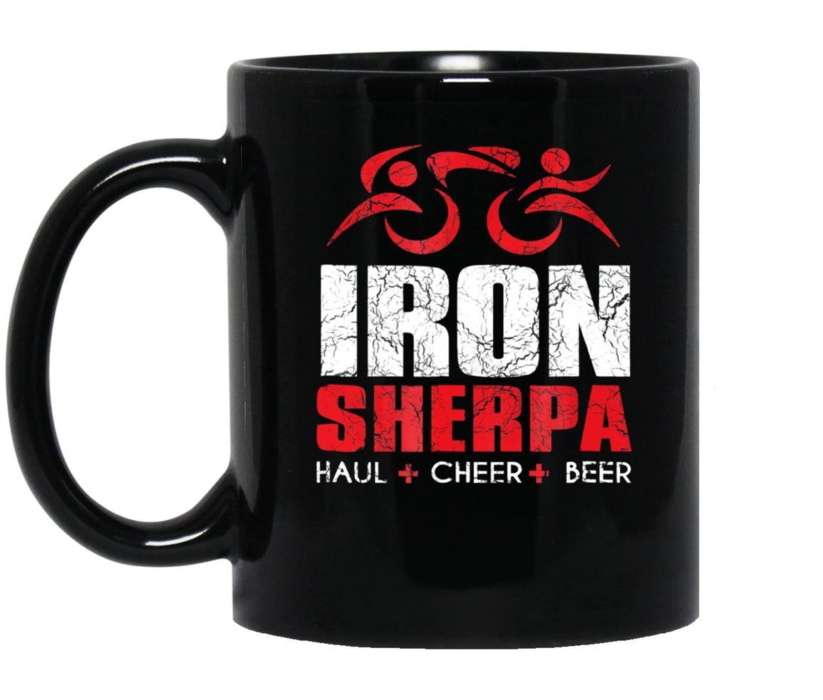 Iron sherpa tri sherpa triathlonhaul cheer beer Mug Black