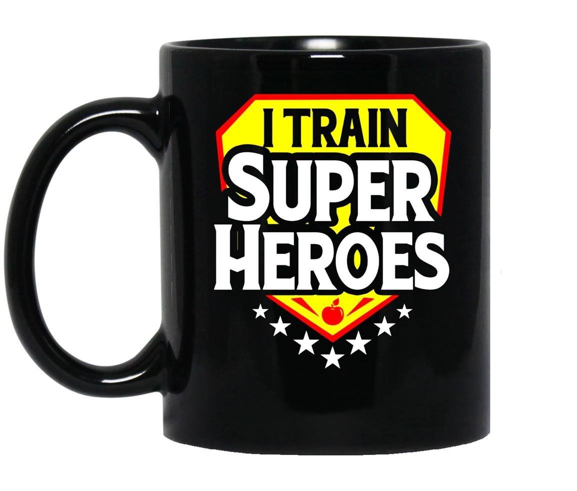 I train super heroesfor teachers Mug Black