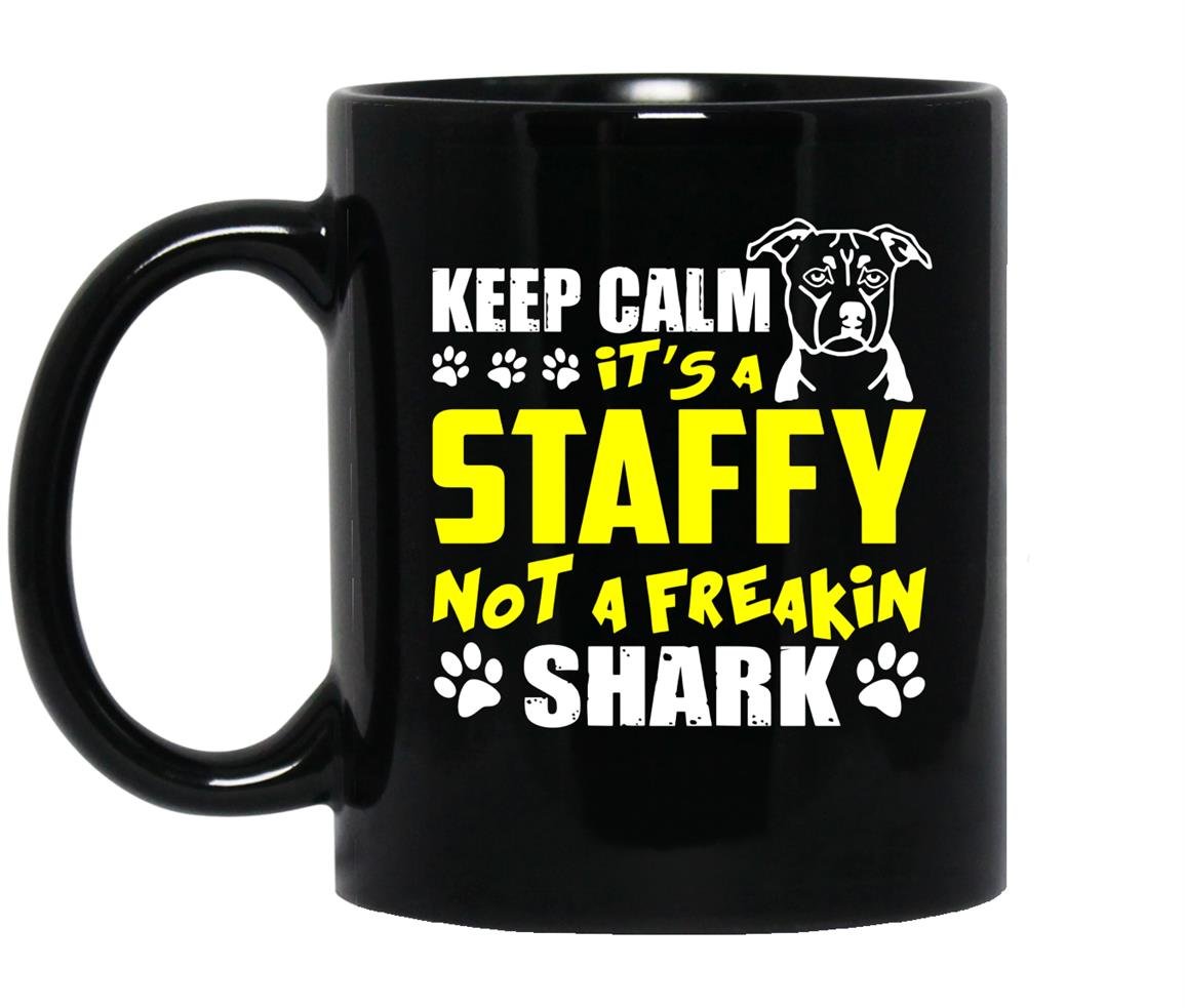 Its a staffy not a freakin sharkstaffy dog Mug Black
