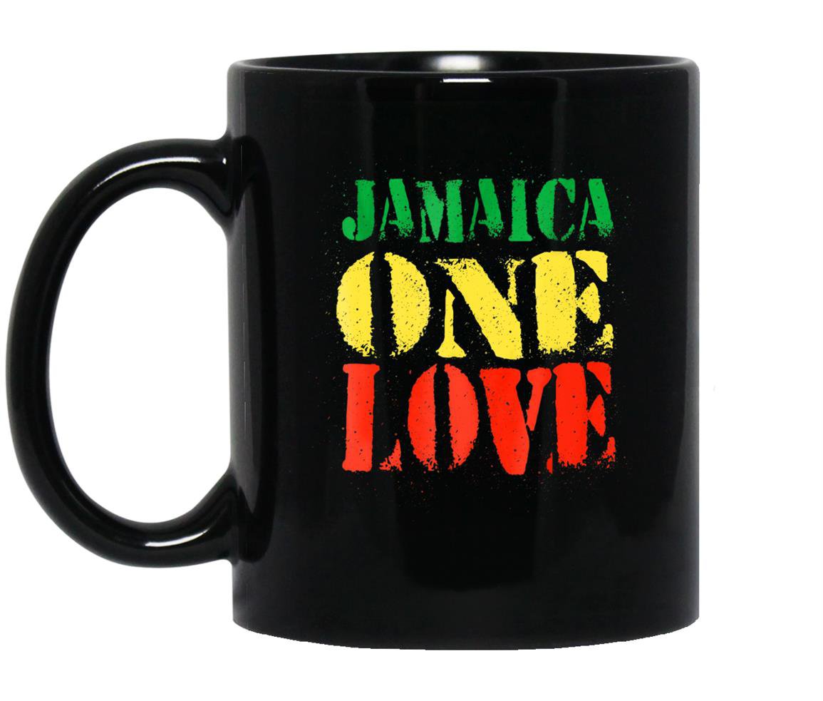 Jamaica one loverasta colors reggae Mug Black