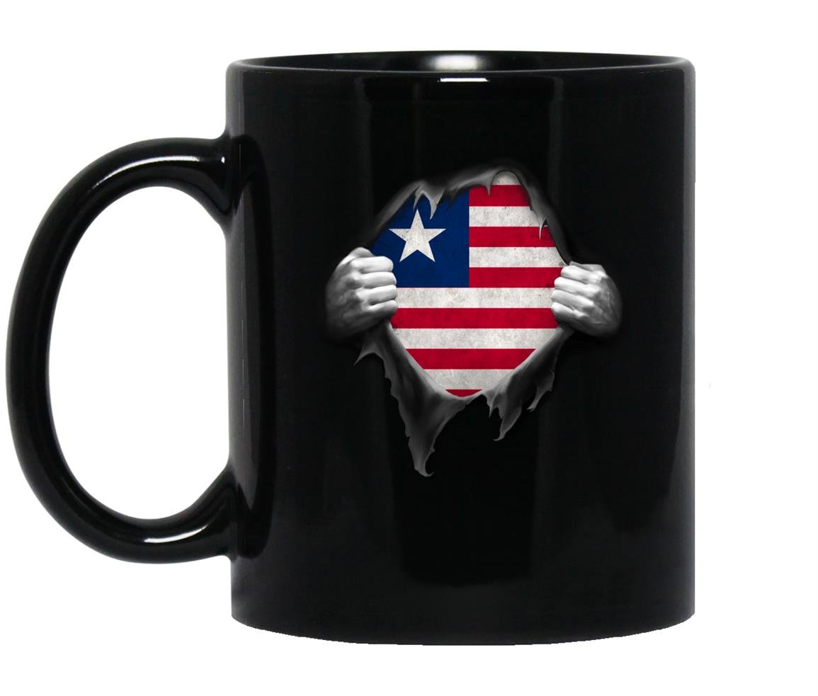 Liberia flag pulloverliberian flag hands Mug Black