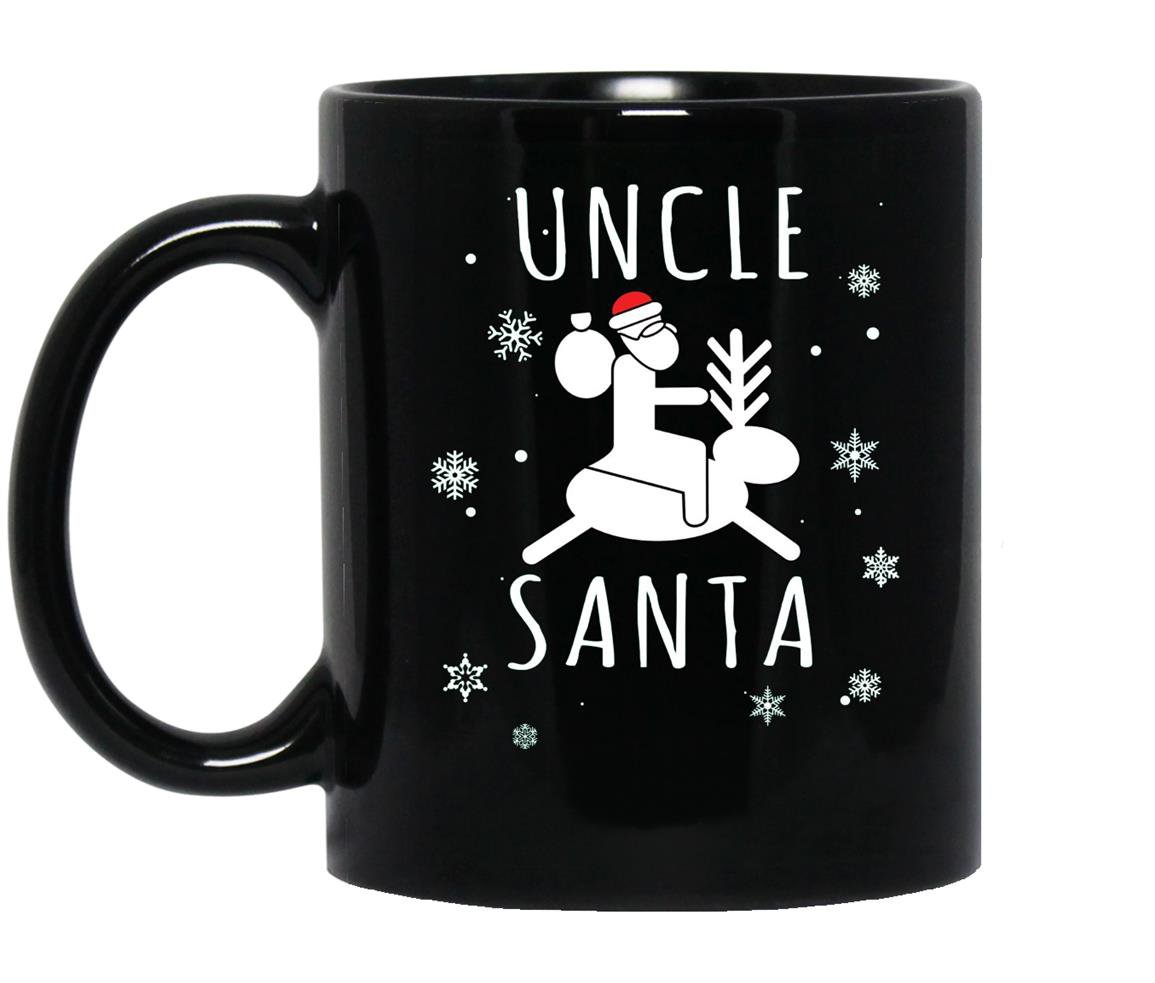 Funny uncle santa clausriding reindeer Mug Black