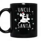 Funny uncle santa clausriding reindeer Mug Black