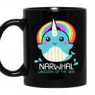 Narwhal unicorn of the seafunny kawaii whale cute Mug Black