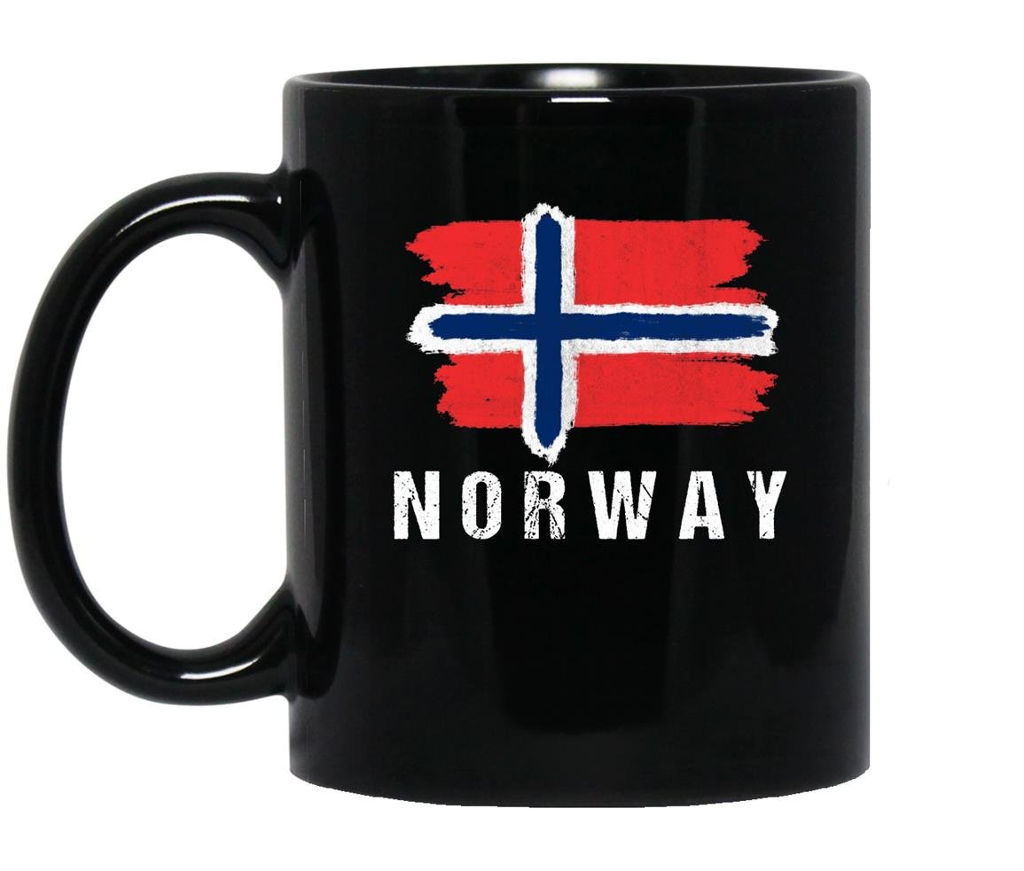 Painted norway flag pullovernorwegian flag hood Mug Black