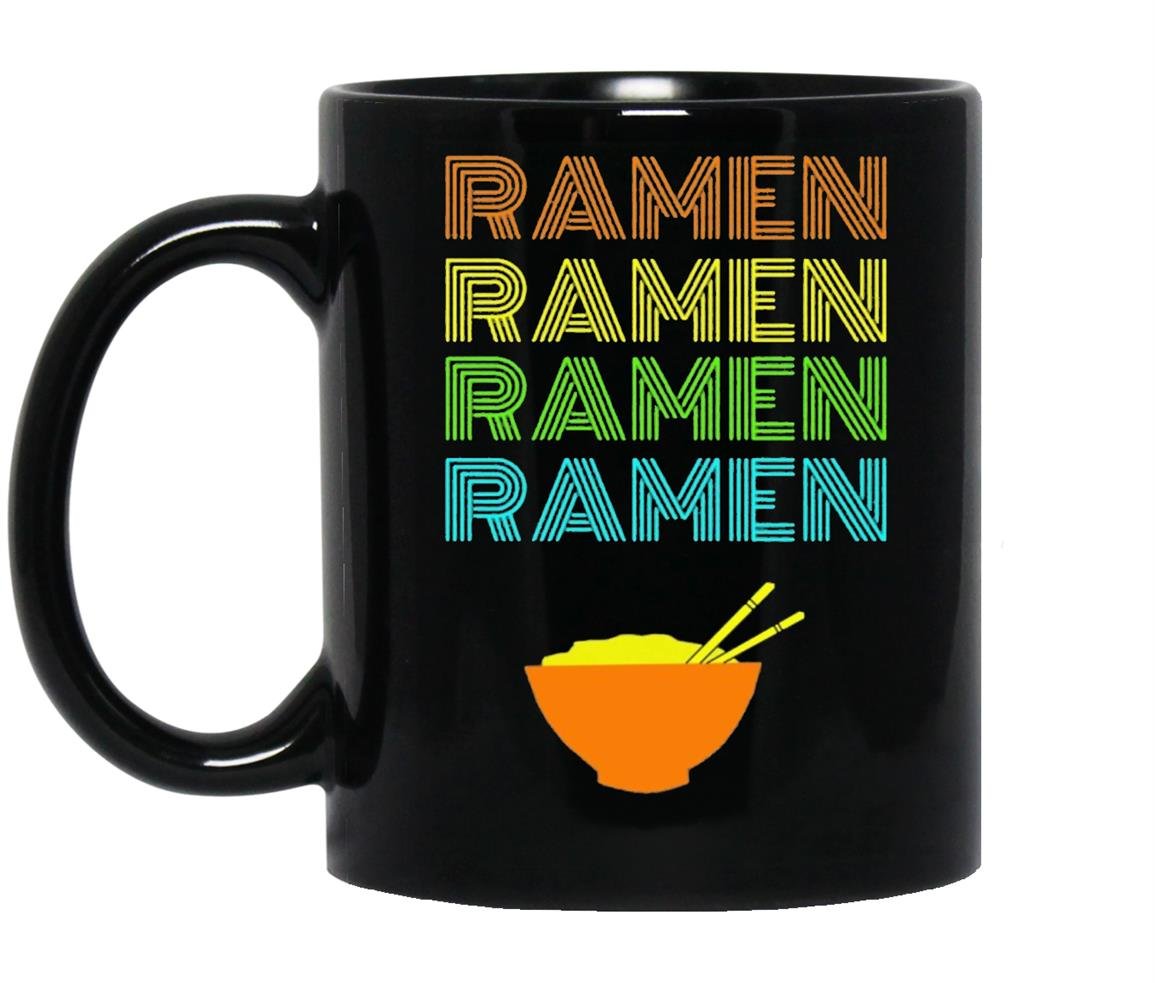 Ramen bowl vintage text japanese anime fans Mug Black