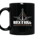 Rock and rollvintage rocknroll music guitar gift Mug Black