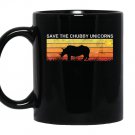 Save the chubby unicorns rhino vintage retro colors Mug Black