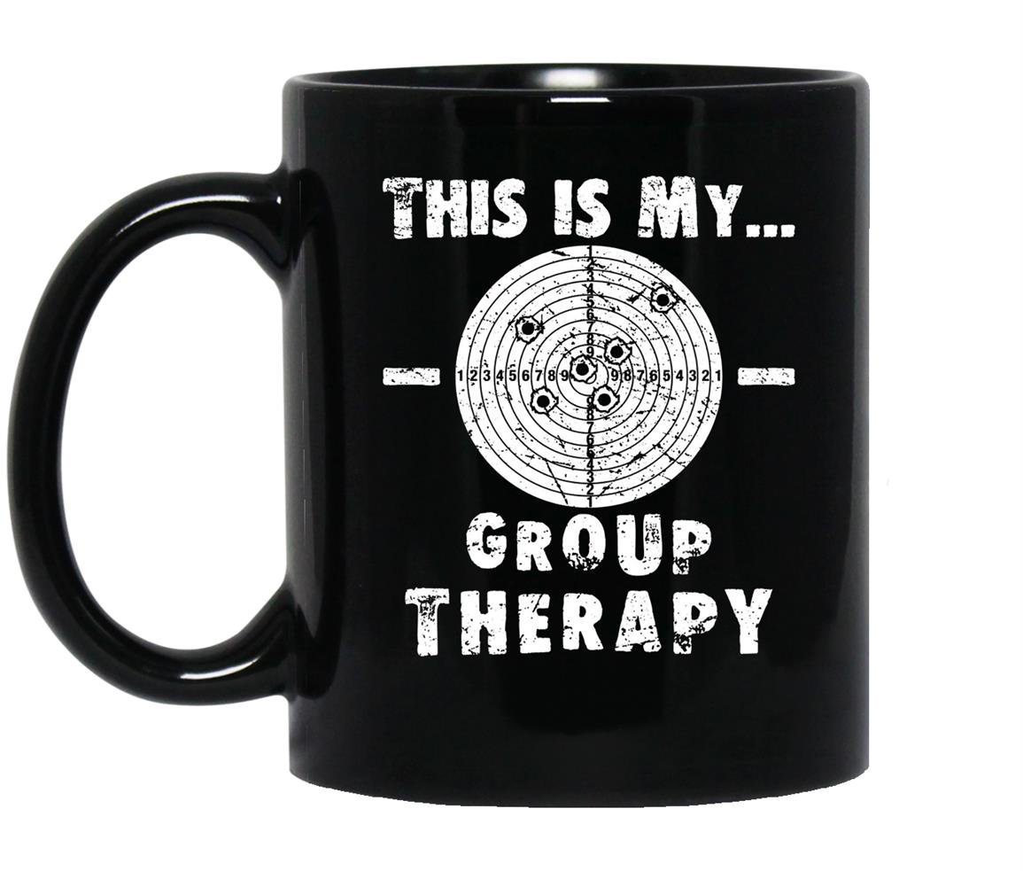 Shooting is my group therapy gun supportfunny Mug Black