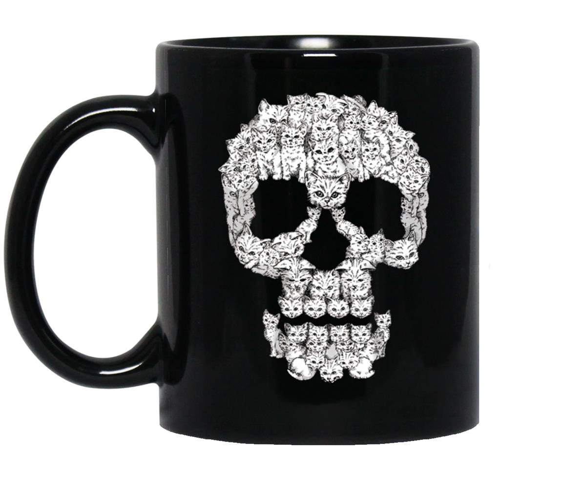 Sketchy cat skullfunny gif for cat lover Mug Black