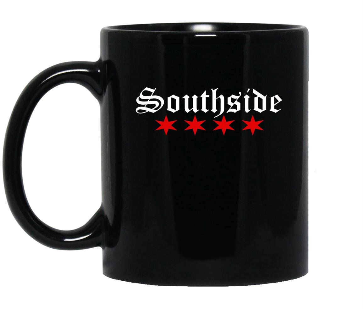 Southside with chicago flag stars southside pride Mug Black