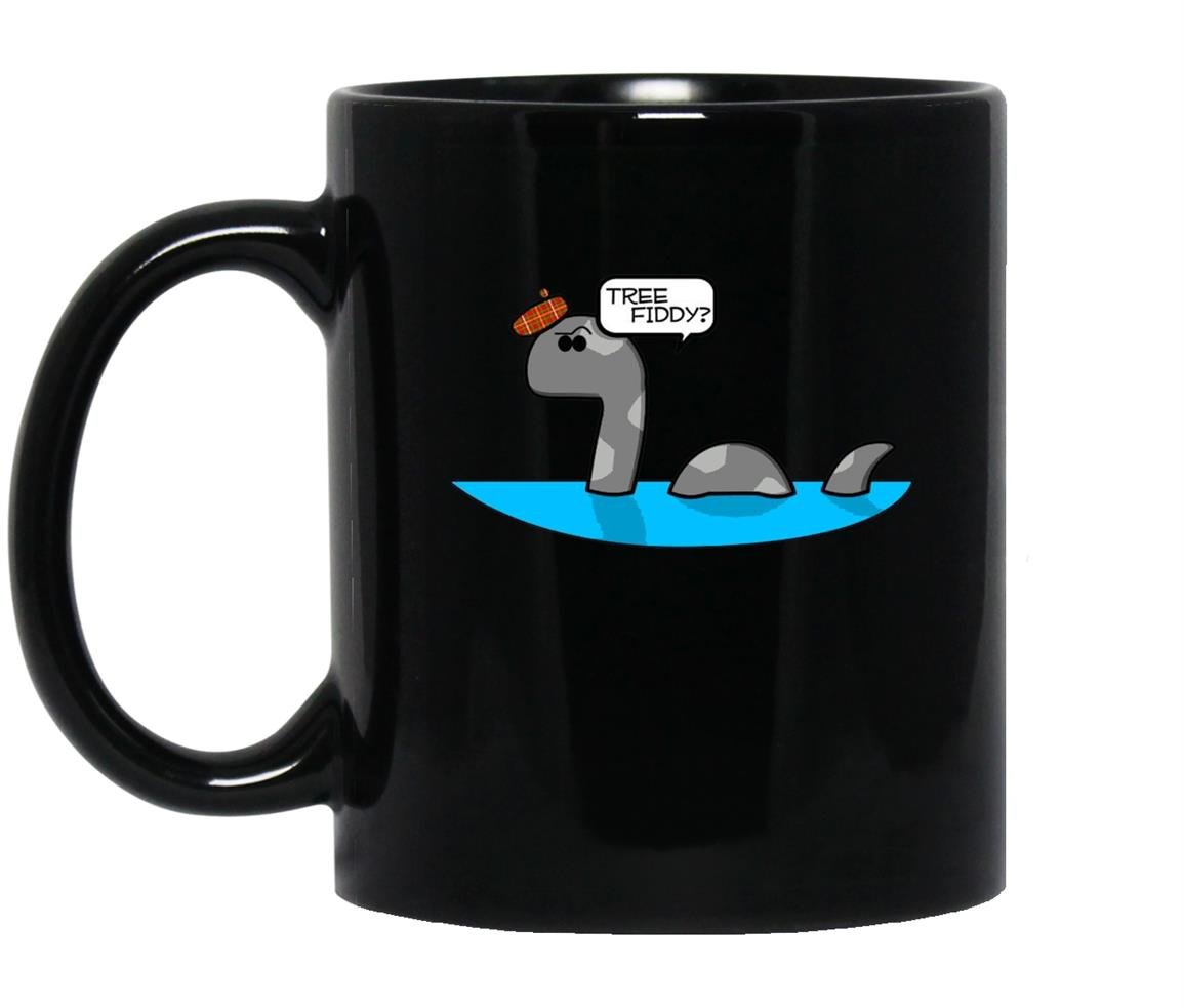 Tree fiddyfunny loch ness monster nessie Mug Black