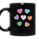 Valentines conversation hearts Mug Black