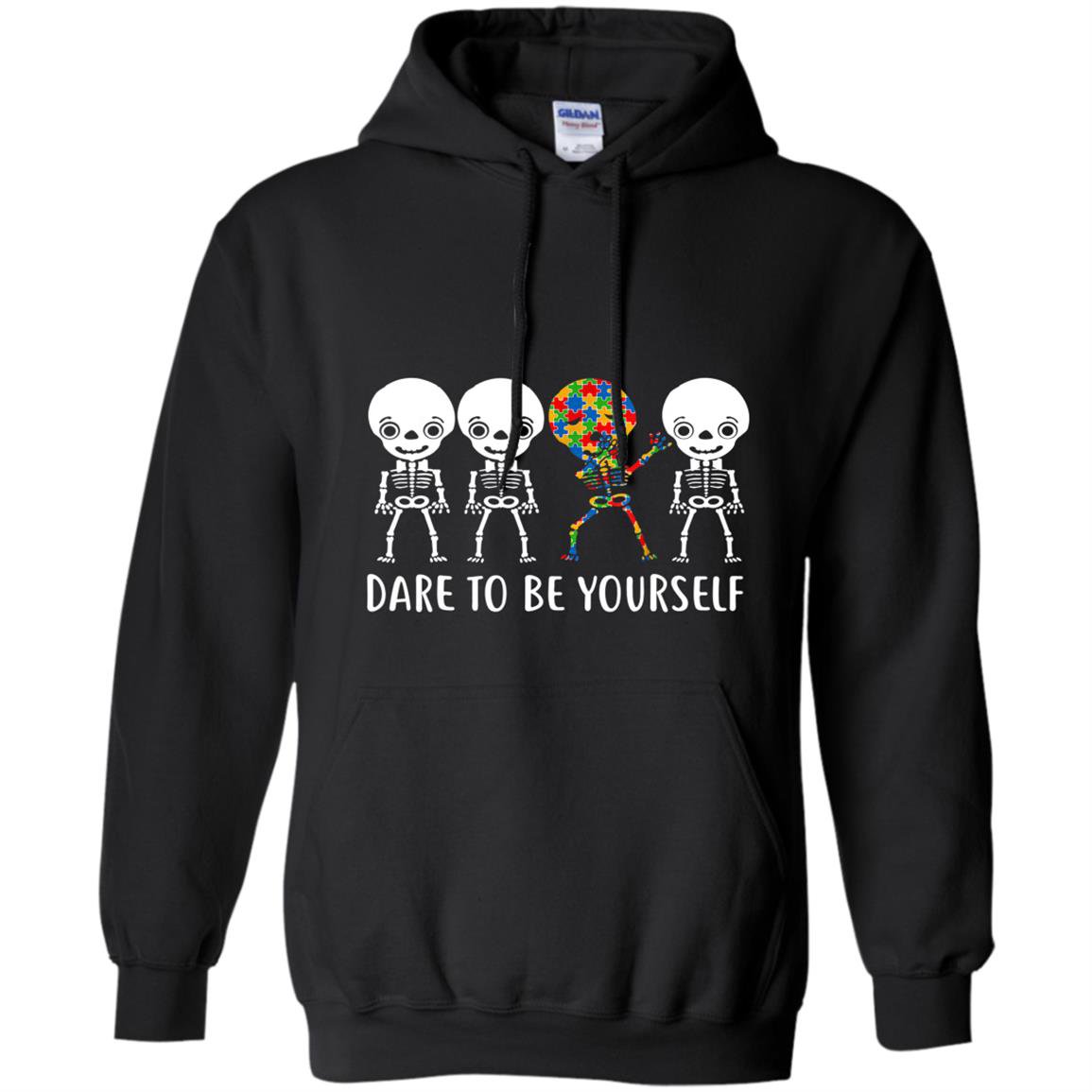 Autism skeleton kid dabbing dare to be yourself dab Hoodie