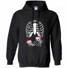 Christmas maternity twins xray pregnant skeleton Hoodie