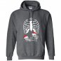 Christmas maternity twins xray pregnant skeleton Hoodie