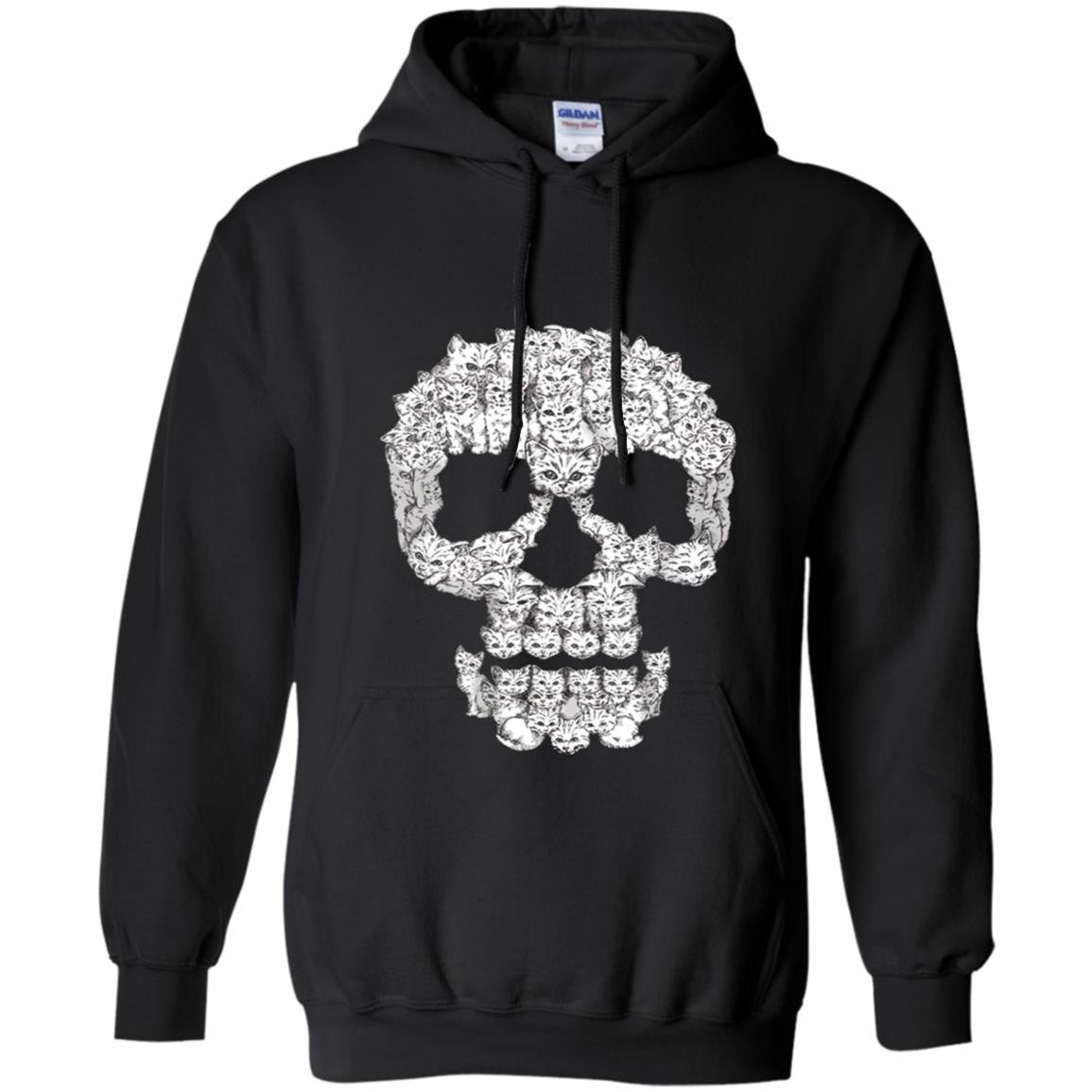 Sketchy cat skull funny gift for cat lover Hoodie