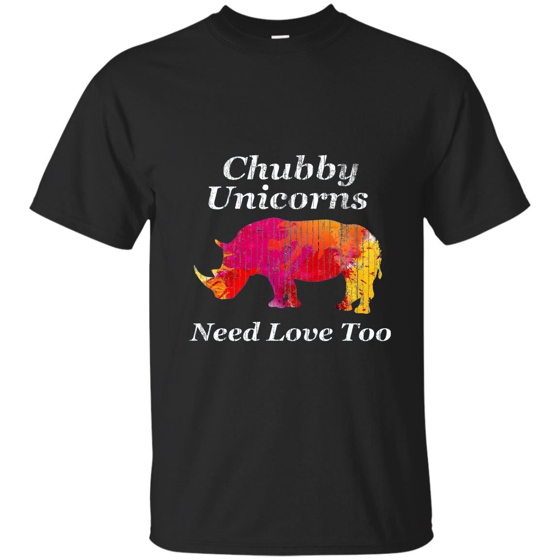 Chubby unicorns need love too watercolor distressed T-shirt