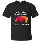 Chubby unicorns need love too watercolor distressed T-shirt