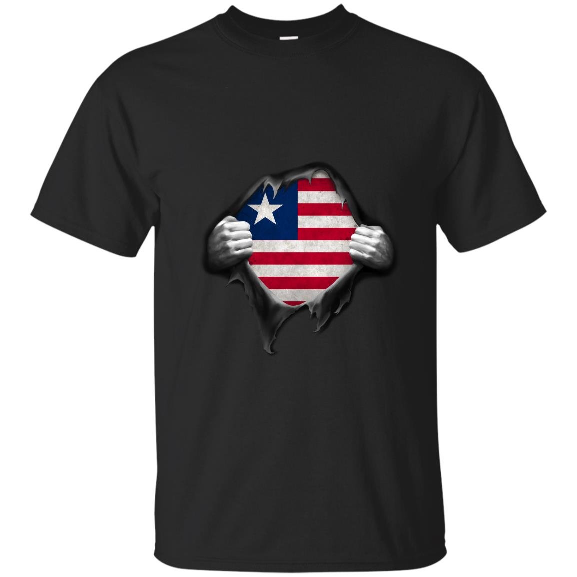 Liberia flag pullover liberian flag hands T-shirt