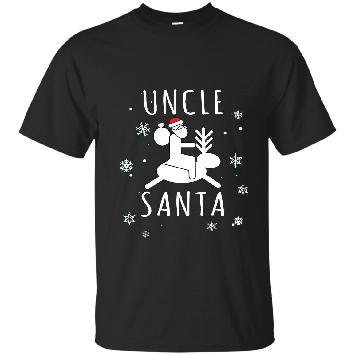 Funny uncle santa claus riding reindeer T-shirt