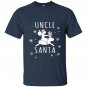 Funny uncle santa claus riding reindeer T-shirt