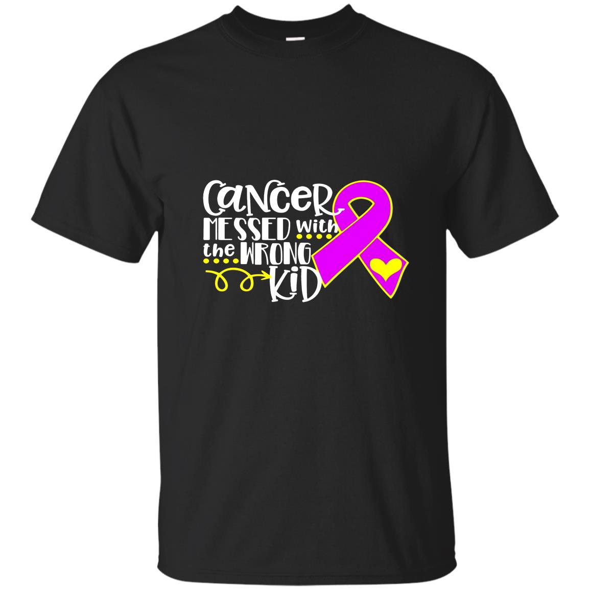Neuroblastoma cancer messed with the wrong kid purple T-shirt